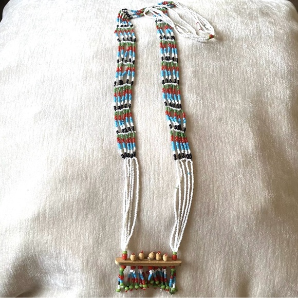 Vintage Native American Seed Bead Necklace 38 Inches - Picture 9 of 10